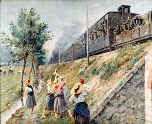 Le Passage du train militaire italien - Achille Beltrame