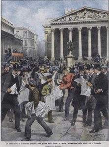 Le lendemain de la mort du roi Édouard VII. Illustration par Achille Beltrame. Mai 1910. - Achille Beltrame