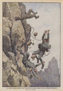 Trois alpinistes lombards tombent le long de la paroi escarpée de la tour Magnaghi (Grigna méridionale) et se brisent - Achille Beltrame