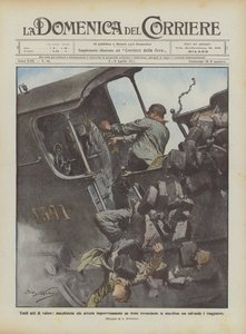 Actes humbles de bravoure, un machiniste qui arrête soudainement un train renversant la machine ? - Achille Beltrame