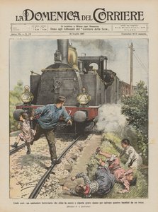 Humbles héros, un cantonnier ferroviaire défiant la mort et subissant de graves dommages pour sauver quatre personnes - Achille Beltrame