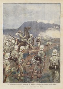 Un épisode de la bataille de Glencoe, au Transvaal, la chute du général anglais Symons