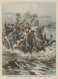 Un épisode des inondations à Plaisance, soldats d