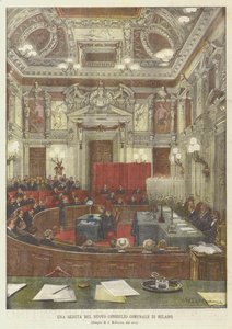 Une séance du nouveau conseil municipal de Milan - Achille Beltrame