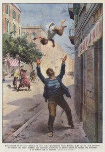 Une petite fille de trois ans laissée seule à la maison et tombée par la fenêtre à La Spezia - Achille Beltrame