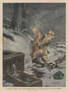 Une tragédie masquée, un jeune ouvrier italien brûlé vif en Suisse, pour amusement, par des ivrognes - Achille Beltrame