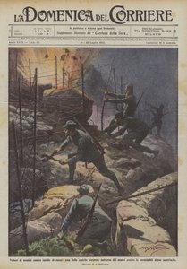 La valeur des hommes contre les pièges des moyens, une des héroïques surprises nocturnes de nos troupes contre... - Achille Beltrame