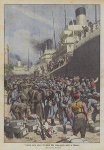 Vers la nouvelle guerre, le débarquement des troupes anglo-françaises à Salonique