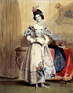 À onze heures du soir, jeune fille en toilette de soirée - Achille Devéria