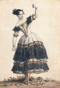 Fanny Elssler en Florinda dans la danse La Cachucha, ballet Le Diable boiteux