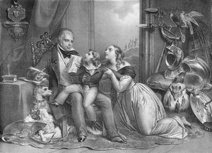 Sir Walter Scott (1771-1832) et son petit-fils, John Hugh Lockhart (décédé en 1831) - Achille Devéria