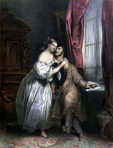 Amants enlacés - par Achille Deveria - Achille Devéria