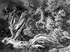 Le Chêne et le Roseau (gravure) - Achille Etna Michallon