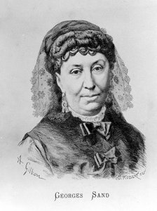 Portrait de George Sand (Aurore Dupin, Baronne Dudevant) (1804-1876) par A. Gilbern - Achille Isidore Gilbert