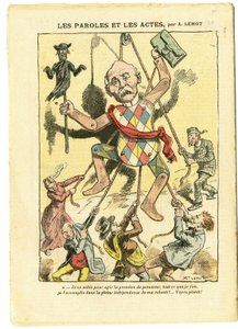 Illustration par Achille Lemot dans Le Pèlerin, 21/03/09 - Paroles et Actes - Antisémitisme, Antimaçonnisme, Angleterre Grande-Bretagne, Religion Foi, Catholicisme - Clemenceau George, Juif, Cures - Chosification, Réification - Achille Lemot
