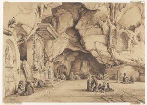 Figures dans la chapelle rocheuse de Sant