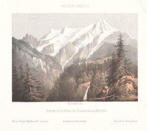 Vue de Chamonix avec le glacier Mer-de-Glace et l