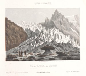 Vue du rocher Couvercle près du glacier de Talèfre - Ad. Cuvillier