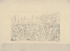 Bataille à Baltimore, 19 avril 1861, de Confederate War Etchings, 1861-63 - Adalbert John Volck