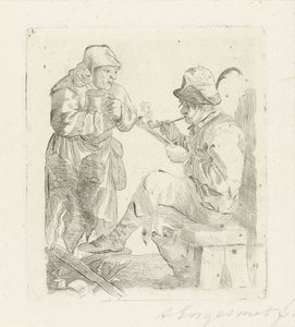Homme fumant - Adalbertus Engelsmet (signed by artist)
