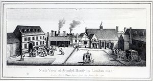 Vue nord de la maison Arundel à Londres, gravée par Wenceslaus Hollar en 1646 et publiée en 1792