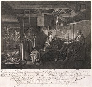 La maison de Philémon et Baucis, gravée par le comte Hendrik Goudt (1585-1630)