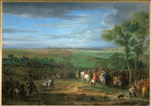 Arrivee de Louis XIV au camp devant Maastricht, Juin 1673 ... - Adam Frans van der Meulen