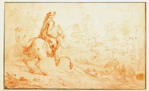 Chasse au cerf à la sanguine par Adam Van der Meulen - Adam Frans van der Meulen