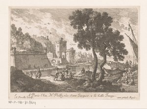 Vue du port avec deux arbres