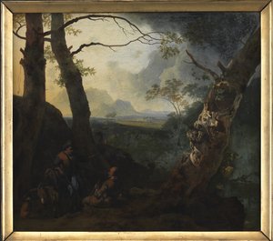 Paysage du sud avec des bergers