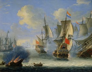 Une bataille navale, fin du 17e ou 18e siècle - Adam Silo