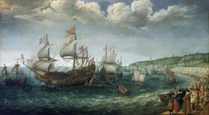 Embarquement de Frédéric Ier de Wittelsbach, électeur du Palatinat, sur le navire 