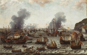 La Bataille de Gibraltar, entre les flottes néerlandaise et espagnole, 25 avril 1607, 1639