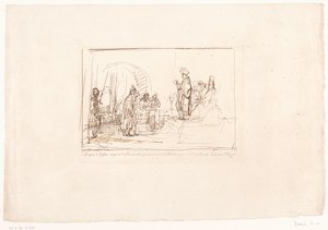Accusé présenté à ses juges (Zes prenten naar tekeningen van Rembrandt, série) - Adam von Bartsch