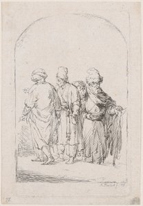Groupe de quatre hommes debout en costume oriental, 1795 - Adam von Bartsch
