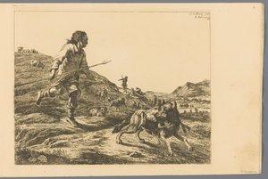 Berger poursuivant un loup