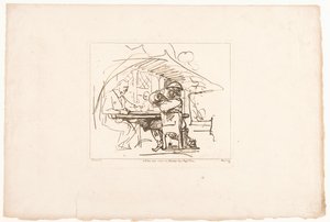 Deux hommes à une table, l