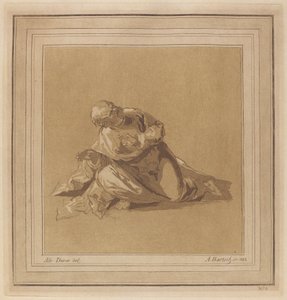Un apôtre accroupi (Saint Pierre) - Adam von Bartsch, after a drawing formerly attributed to Albrecht Dürer