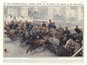 Exposition des 18e Hussards au Salon du Cheval International à Olympia, Londres, 1914