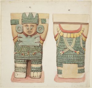 Caryatide X, montrant les vues de face et de dos