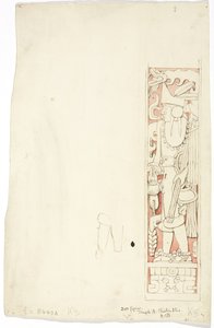 Montant de porte K3 au Temple A, Chichen Itza, Yucatan, Mexique - Adela Breton
