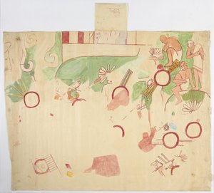 Peinture du mur est, Temple Supérieur des Jaguars, Chichen Itza, Mexique - Adela Breton