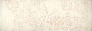 Mur sud, Temple Supérieur des Jaguars, Chichen Itza, Mexique Quartier nord central - Adela Breton