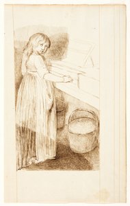 Une fille jouant du fortepiano - Adélaïde Marie Anne Castellas Moitte