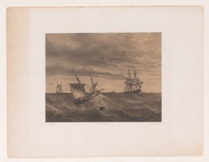 Voiliers sur une mer agitée