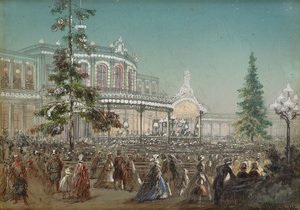 Célébration du 25e anniversaire du chemin de fer de Tsarskoïe Selo à la salle de concert de la gare de Pavlovsk, 1862