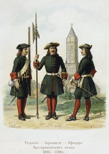 Uniformes de parade du régiment Preobrazhensky en 1695-1700, 1901-1904