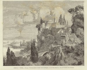 Grèce et Rome - Rome : Paysage au bord de la mer au Cap Misène avec le Vésuve en arrière-plan