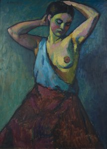 Fille portant une jupe rouge, 1910
