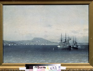 Guerre russo-turque de 1877-1878 : La ville de Theodosie en Crimée bombardée par la flotte turque en 1878